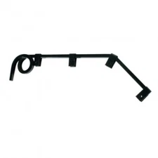28" Black Angled Mud Flap Hanger - 0.64" Square Spring Steel Arm - 1 Coil - Pair