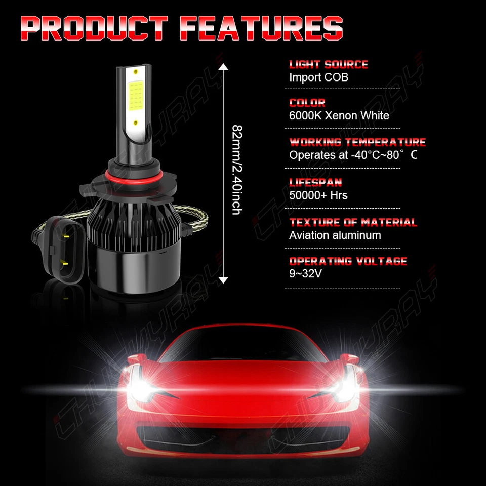 Combo bombillas LED antiniebla faros 9005 H7 9006 para Toyota MR2 Spyder 2003-2005 Foto 4 de 4