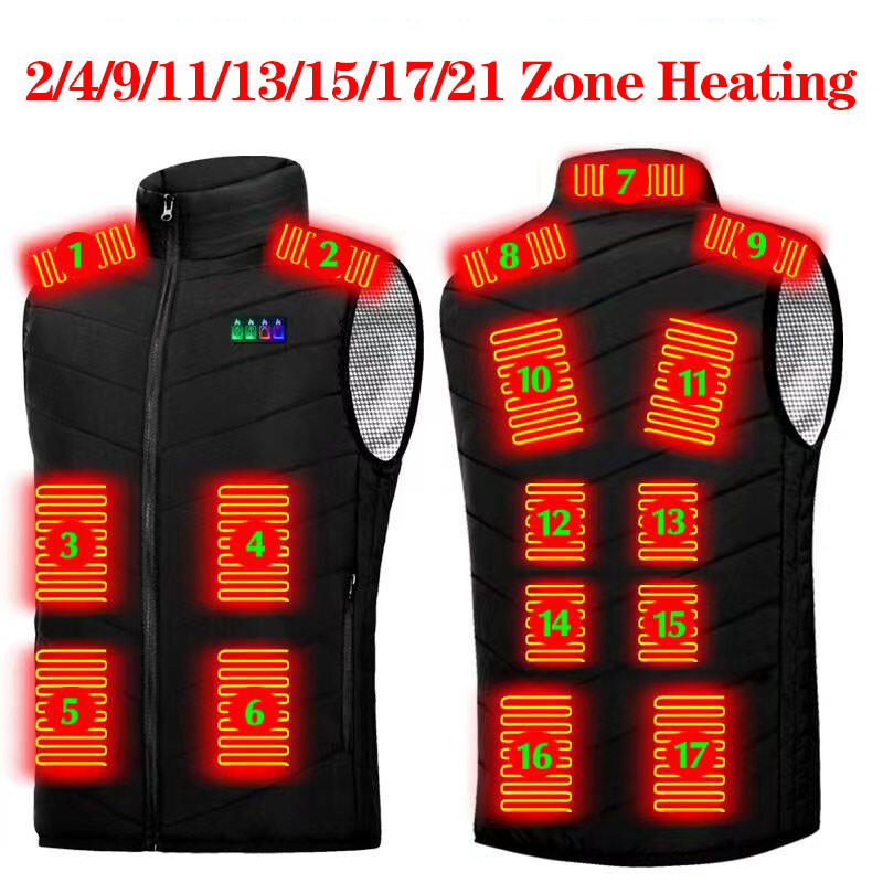 Men 11 Areas Heated Jacket Usb Electric Heating Vest For Women - View #7