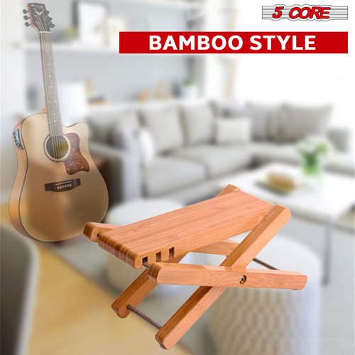 5Core Wooden Guitar Foot Stool 3 Level Adjustable Leg Rest Classical Footrest - Picture 9 of 11