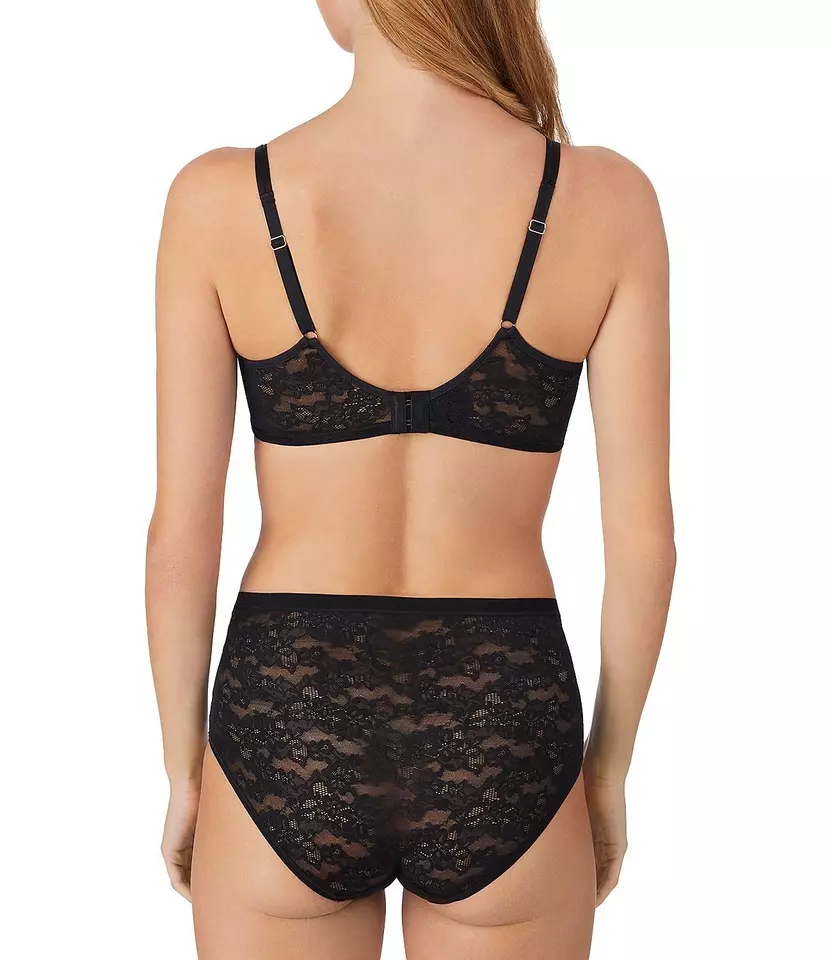 Calzoncillo de encaje elástico para mujer Le Mystere ESF-12450, negro, talla MD (08) Foto 2 de 2