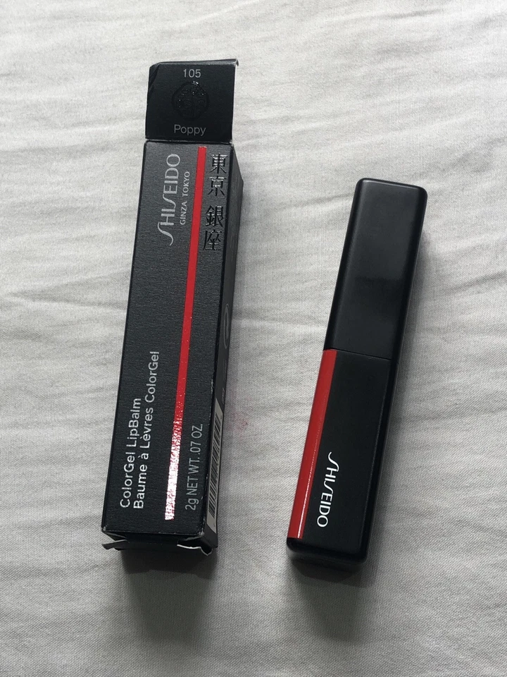 Bálsamo labial en gel color Shiseido rojo amapola 105 tamaño completo nuevo Foto 3 de 4