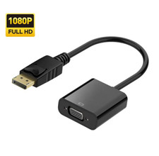 DisplayPort Display Port (DP) to VGA Adapter, 1080P Full HD Converter UK