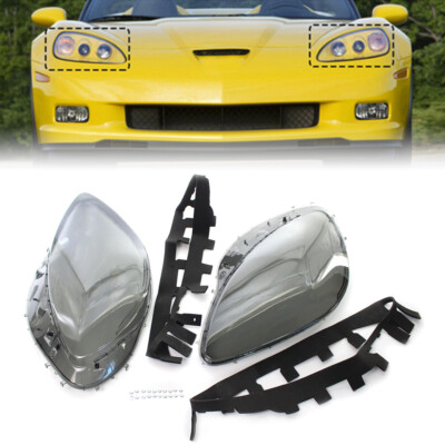 2*Clear Headlight Lens head light lamp Cover for Chevrolet Corvette C6 2005-2013