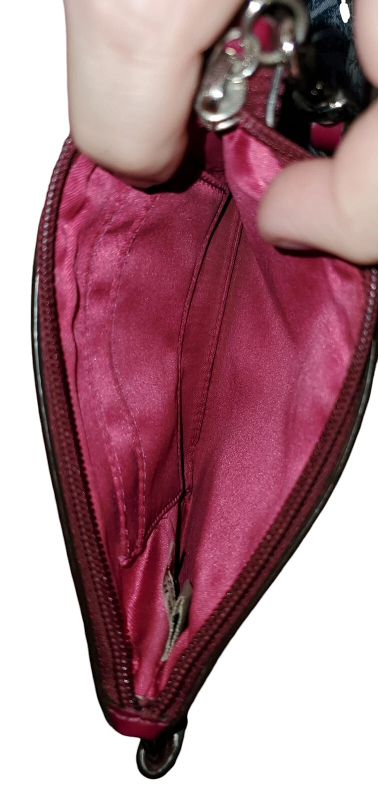 Coach F52282 Braccialetto firmato inciso in pelle verniciata metallizzato rosa shopping