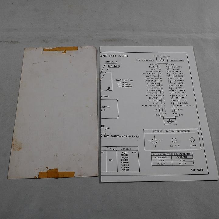 Arcade Genuine Instruction Instruction Manual Wonder Boy Monster