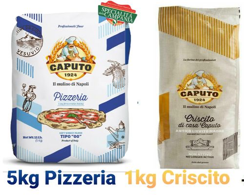 Farina Caputo Pizzeria 5KG + 1KG Criscito lievito madre Pizza Napoletana  Blu | eBay