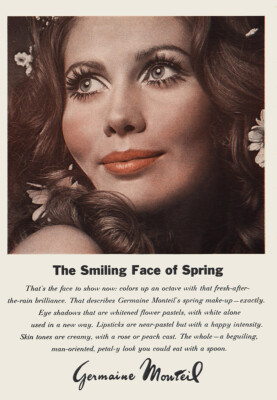 1969 Germaine Monteil: Smiling Face of Spring Vintage Print Ad