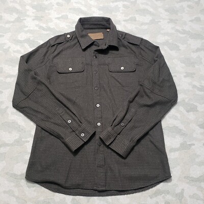 Comstock & Co. Shirt Mens Medium Green Pockets Long Sleeve Button-Up