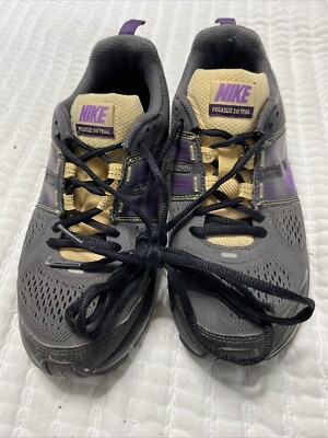 Nike 6.5M Pegasus  29 Trail Gray/Apricot/Purple womens ladies tennis shoes