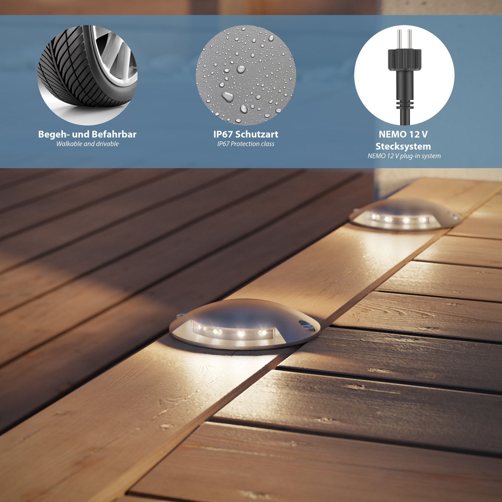 Lampada da terra a LED Bunda con sensore crepuscolare foto 4