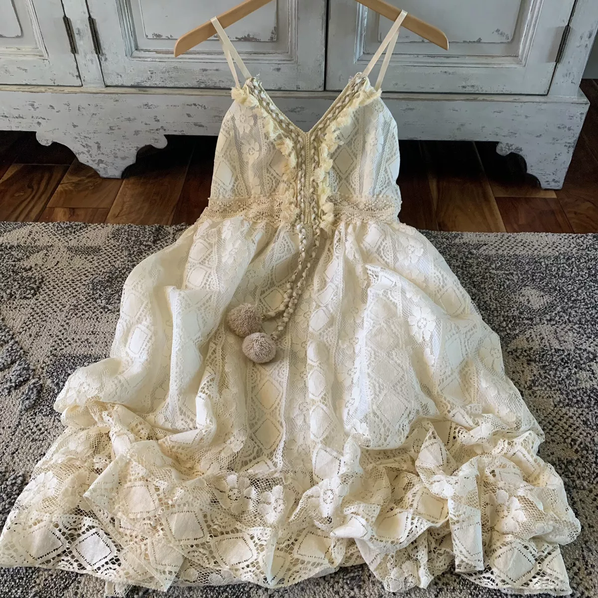 Womens cream cheap lace dress
