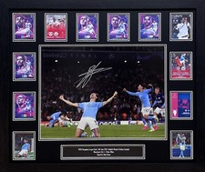 FRAMED JOHN STONES SIGNED MANCHESTER CITY v INTER MILAN CL FINAL PHOTO SEE PROOF