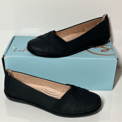 LifeStride Northern Leather Slip-on Flats Size: 9W