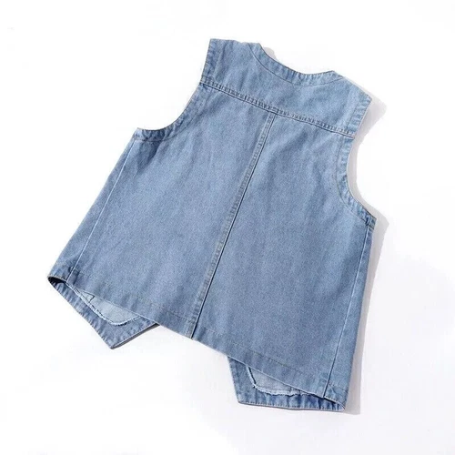 UK Classic Women Denim Waistcoat Gilet Vest Jeans Sleeveless Jacket Tops Casual - Picture 11 of 26