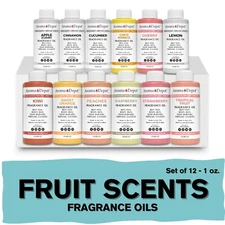 1 oz. Fragrance Oil for Soap Candle Body Skin Fruit Scents Set of 12 Scented Oil