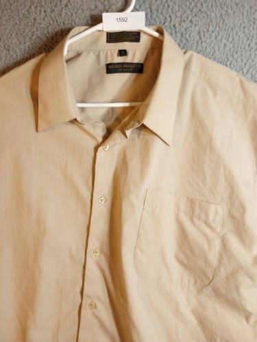 Mario Masotti Italy New York Men's Short Sleeve Button Down Shirt, Tan, Size 18 - Picture 11 of 11