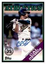 2023 Topps Update Cal Stevenson Auto 88BA-CS Black /199 Oakland Athletics