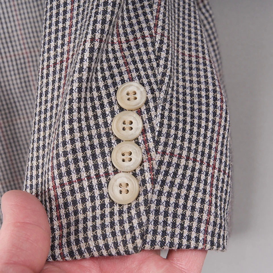 Blazer Cricketeer Sport Coat 41R marrom lã Houndstooth tweed EUA - Imagem 4 de 4