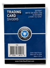 (10) 28pt Trading Card Dividers - White Heavy Duty With Write On Index Surface