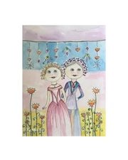 Painting Original Watercolour Girls Off To The Ball By  Kenna 9”X 12” Unframed