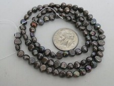 Freshwater Pearls Peacock Purple Small Potato 5mm x 3mm Bead Strand 16"