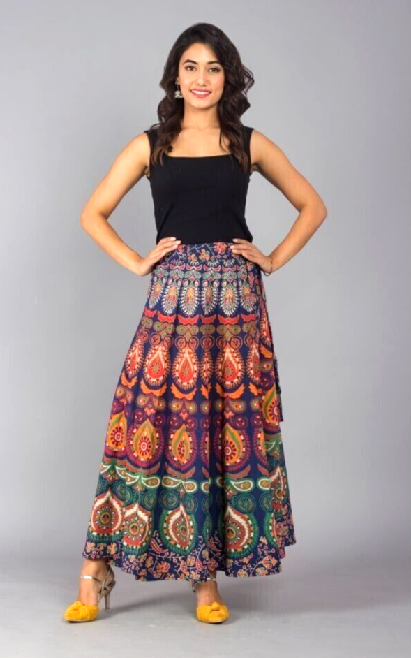 Hippie Mandala Cotton Around Maxi Long Skirt Ethnic Vintage Indian Woman  Skirt