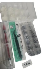 Acrylic Nail Kit Art Manicure Set Tips Tool  Rhinestone Accents Tweezers 