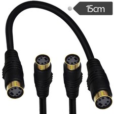 S-Video Mini Din 4-Pin Female to Female Connector Video DVD HDTV Adapter Cable