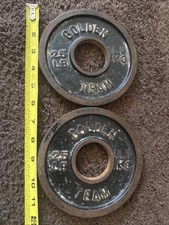 Golden Team 2.5 lb Barbell Weight Plates Pair , Olympic 2" hole, 5 Pounds Total