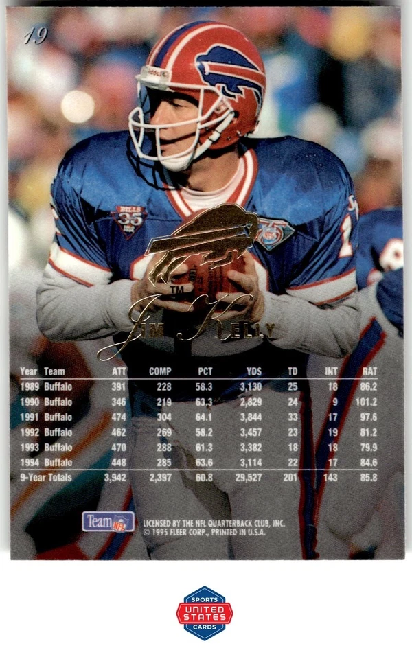 1995 Flair #19 Jim Kelly - Image 2 of 2