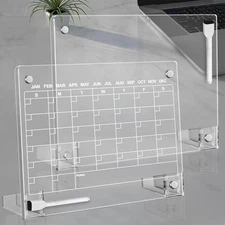 2PCS Acrylic Dry Erase Board with Stand for Desk, 16x12 Large Deskt... Fast Ship