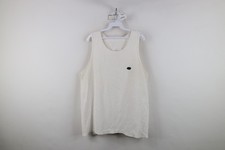 Vintage Y2K 2000 Speedo Mens Large Spell Out Thermal Knit Tank Top T-Shirt White