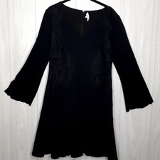 Kobi Halperin Little Black Dress Embroidered Size Small 