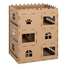 Navaris Cardboard Cat Castle Play House Tower Pet Hideout Fort - Sturdy  Easy A
