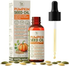 Cold Pressed Pumpkin Seed Oil for Hair Care, Dry Scalp Oil, Skin & Nail Hydratio