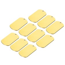 10Pcs Metal Blank Tags Stamping 1.57"x0.94" Gold Dog Tags DIY Engraving Tags