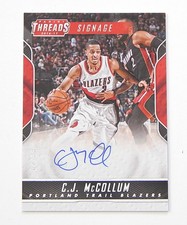 2016-17 Panini Threads Signage C.J. McCollum #1 Autograph Auto #'d /99