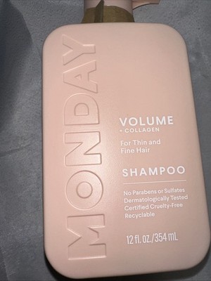 MONDAY HAIRCARE Shampoo 12 fl oz Bottle, Volume Collagen For Thin Fine Hair