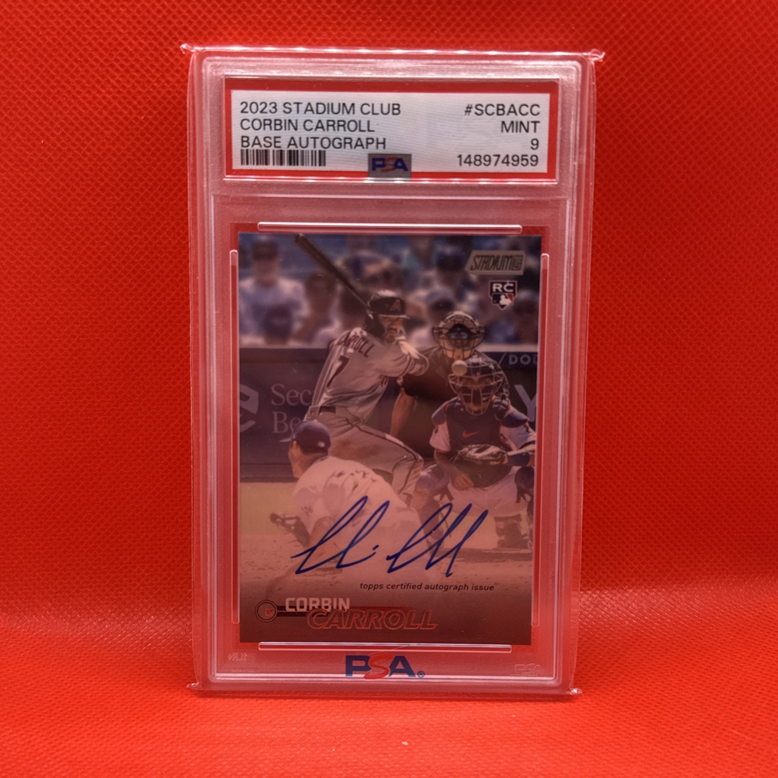 2023 Stadium Club Rookie Auto Corbin Carroll (SCBA-CC) TOUGH GEM PSA 9