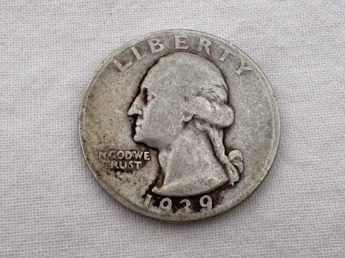 1939 S U.S. Washington Silver Quarter HT-17