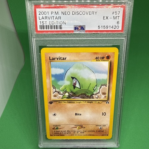 Larvitar (1st Edition) graded PSA 6 for sale on eBay