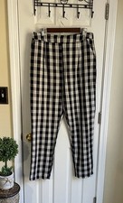 PrettyLittleThing black & white plaid trousers Size 12.