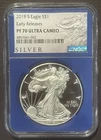 2018-S $1 SILVER AMERICAN EAGLE NGC PF70 Early Releases : BLUE SLAB : 08902