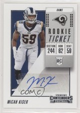 2018 Panini Contenders Rookie Ticket Auto Micah Kiser #228 Auto 8sv