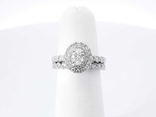 0.70 Cttw Diamond & 14k Gold Double Halo Bridal Set 5.5 Grams Size 5 Fw0326poxdu
