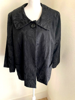 Viva Las Vegas 1950s Inspired Black Jacquard Swing Jacket XL - 16 Mad Men MCM