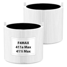 Blueair 2-Pack Pure 411i/411a Max Replacement Filter - True HEPA, Activated C...