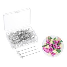 100-Pack Corsage Boutonnieres Pins, 5.1cm Diamond Clear Straight Pin for Wedding