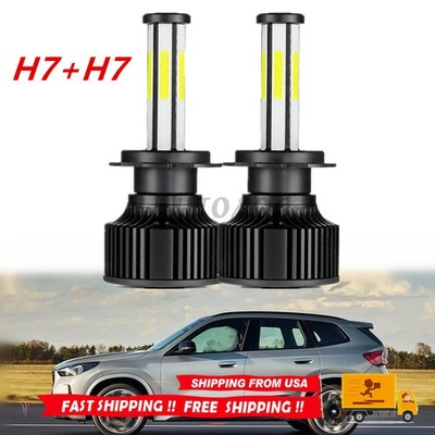 6-sides H7 LED Headlight Bulbs Super Bright High/Low Beam 3000000LM 6500K White